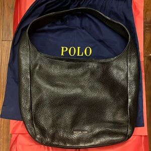 Michael Kors Lena Black Hobo Pebble Leather Zip shoulder Large Bag Purse Tote